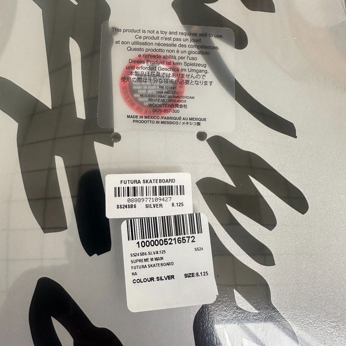 NWT Supreme NY Futura Logo Skateboard Deck Metallic Silver NWT Supreme NY Futura Logo Skateboard Deck Metallic Silver