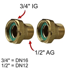 Environ Water Meter Fittings 3/4 Coupling Nut X 1/2 External Thread