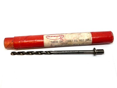 Cleveland Threaded Shank Cobalt Oil Hole Twist Drill .1719'' 4.75''OAL S0455675007