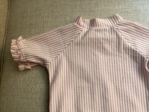 Ruffle Butts Girl SZ 3 T Seersucker Pink & White Swim Top w/ Ruffles - Picture 9 of 14