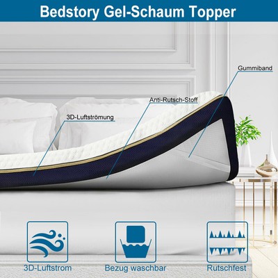 9 Zonen Matratzenauflage Topper Bambus Kaltschaum 90X200 140X200 160X200 180X200