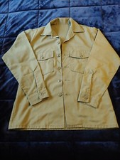 Vintage US Military OG-107 Army Fatigue Durable Utility Shirt Medium Olive Green