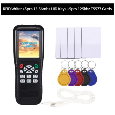 Smart Card Reader Writer RFID Copier 125Khz 13.56Mhz USB Fob Programmer Copy Enc