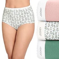 Jockey Classic Comfort 100 Cotton 9483 Brief Pantie 3 Pack Size 10 3XL NWT