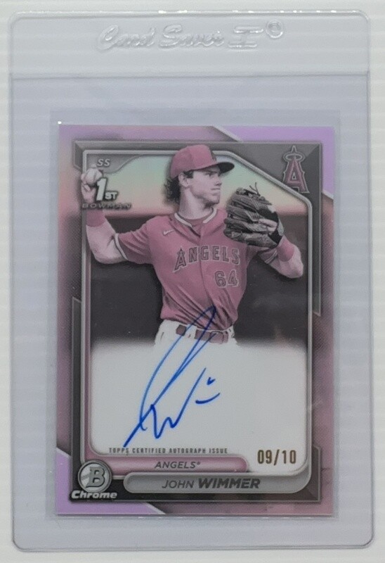 2024 Bowman Chrome John Wimmer 1st Prospect Pearl Refractor Auto Autograph #9/10