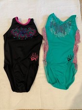 GK Elite Girl's M Leotards Aly Raisman Lot of 2 Seafoam Starlet  Berry Bloom
