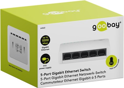 Goobay 5-Port Switch - 1000 Mbit/s - Gigabit - Ethernet - Netzwerk - Verteiler