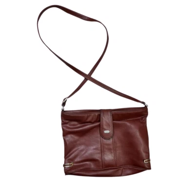 Vintage 80's Marron Sac Bandoulière Simili Cuir Rétro Classique Boho Hippie - Photo 1/4