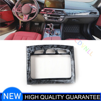 For BMW 5 Series 2018-2020 Black Wood Grain Back Row Air Outlet Vent Frame Trim