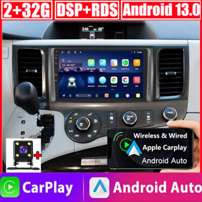 ANDROID 13 CAR RADIO STEREO GPS PLAYER CARPLAY FOR TOYOTA SIENNA 2011-2014