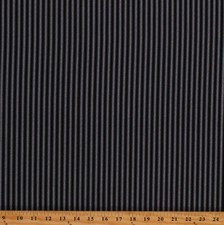 Cotton Black White Striped Patterned Black Fabric Print by the Yard D148.40