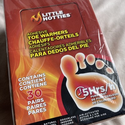 30 Pair Little Hotties Adhesive Toe Foot Warmer Pure Heat Air Activated Exp 7/27