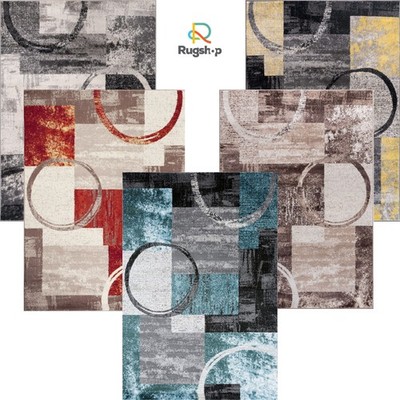 Rugshop Area Rug Abstract Circle Rugs for Sale Living Room Rug Bedroom Rugs Gray