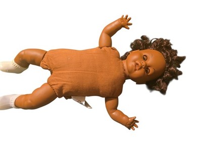 Rare Vintage Tanline Prod 12  African American Baby Doll Eyes Open Close Shoes