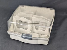 Vintage Fellowes 3.5 Inch Floppy Disk Storage Box Holder Organizer w/ 5 Dividers