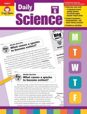 Daily Science, Grade 6 Teacher Edition by Evan-Moor Corporation PAPERBACK