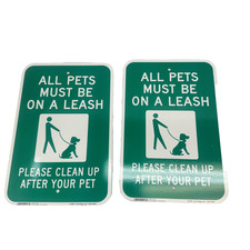 All Pets Must Be On A Leash Clean Up After Your Pet Sign SmartSign H3VJ 2 Pack