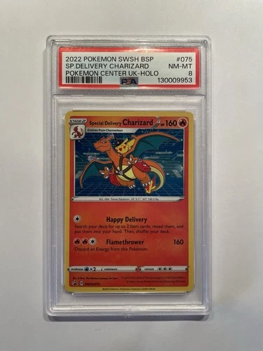 New ListingPokémon Special Delivery Charizard SWSH075 Promo Holo  Sword & Shield - PSA 8