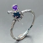 Handmade Blue Sapphire Ring 925 Sterling Silver Size 6.75 /R462741