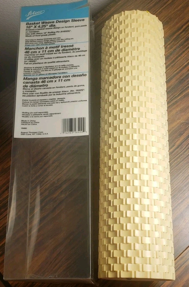 Ateco Basket Weave Design Icing Sleeve #18400 18"X4.25" Fits Rolling Pin #18325
Opens in a new windo
