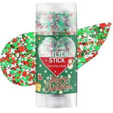 Christmas Body Glitter Stick, Red Green and White Face Glitter Accessories, W...