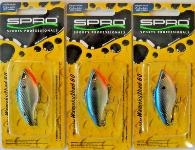 Lot of 3 SPRO Shin Fukae WAMEKU SHAD 60 Lipless Crankbaits in MATTE SEXY CHROME