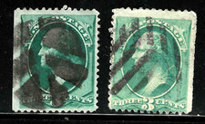 Billete Washington de 3 centavos Leave Fancy Cancel Study 1871-83 EE. UU. 68A43
