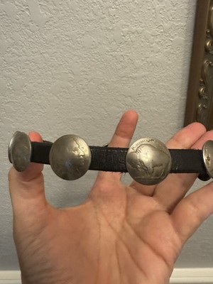 Custom Made Concho Buffalo Nickle Boot Strap/ Bracelet/Belt for Western Cowboy