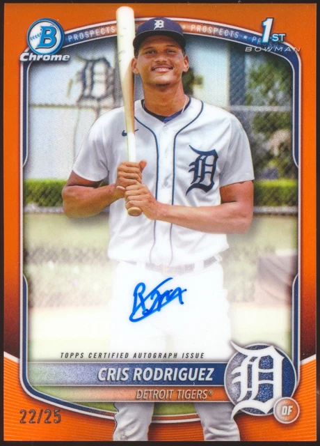 2025 Bowman Chrome Cris Rodriguez Orange Refractor Auto Autograph 22/25!