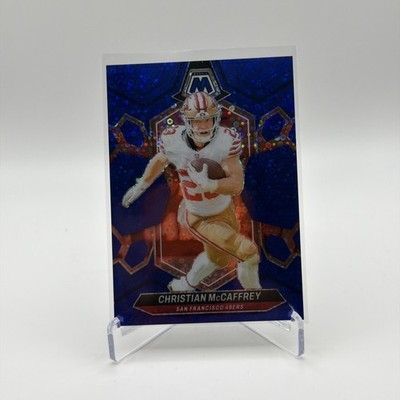 2024 Panini Mosaic - Christian McCaffrey #191 No Huddle Blue Mosaic Prizm /75