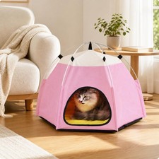 Hexagonal Pet Tent Bed Breathable Pet Tent Bed with Front Entry Opening Portable