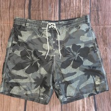 Caribbean Joe Mens Swim Trunks Drawstring Stretch Waist Pockets Tropical XL
