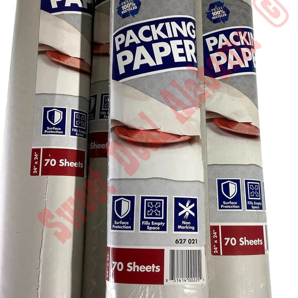 4 Packs Pratt Retail Specialties 24 in. x 24 in. Packing Paper (70 Sheets Each) - Image 2 of 3