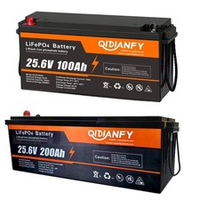 24V 100Ah 200Ah LiFePO4 Battery 100A BMS 15000 Cycles for RV Camper Off-Grid