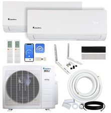 Klimaire 26000 BTU 2-Zone Mini Split Heat Pump 23 SEER2 (12K + 24K) Kit AC