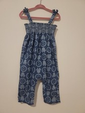 Disney Baby Minnie Mouse Sz 24 Months Chambray Romper Jumpsuit 100 Cotton Girl