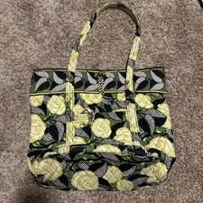 Vera Bradley Medium Green Yellow Floral Tote Bag Women s Handbags Purses