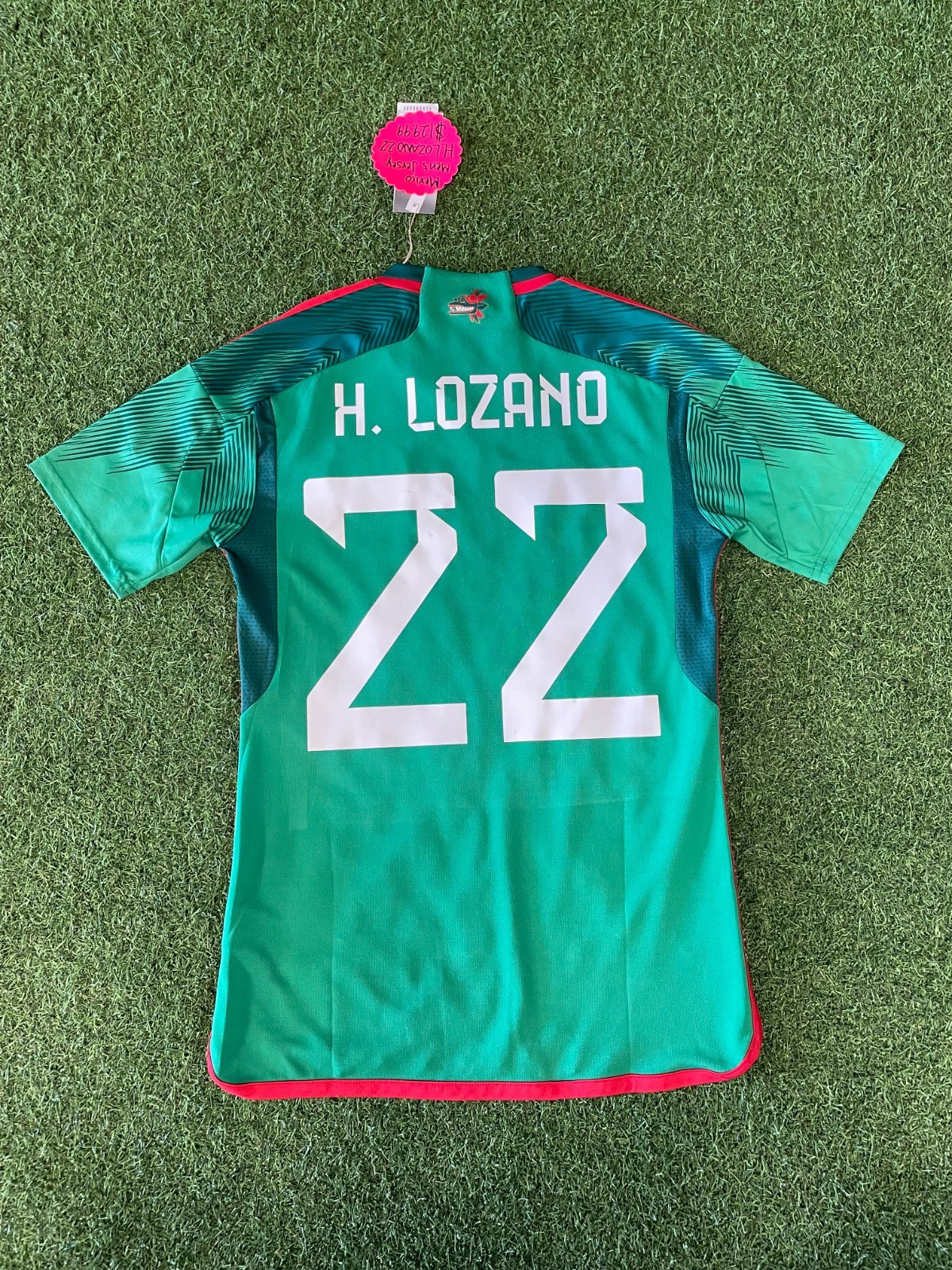 adidas Mexico Home Jersey 2022 H. Lozano #22 Small - Green/Red/White