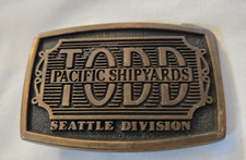1978 Todd Pacific Shipyards Seattle Division Solid Brass Belt Buckle USA Made