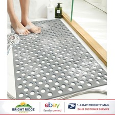 Oversized Rectangular Shower Mat 47x31 Inch Anti-Slip with Efficient Drainage