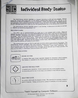 Teach Yourself By Computer Software Katalog [1983] . Für TRS-80 & Apple II