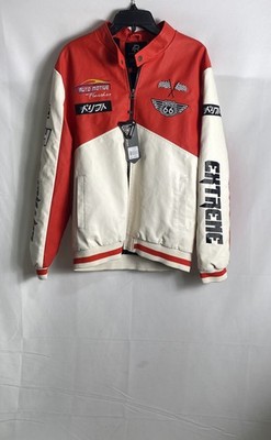 Refinery Republic Men's Racer Jacket Faux Leather Tokyo Patch NWT Sz L