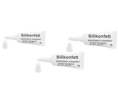 Silikonfett Hahnfett lebensmittelecht 3x6g Tube für O-Ringe im Kaffeevollautomat