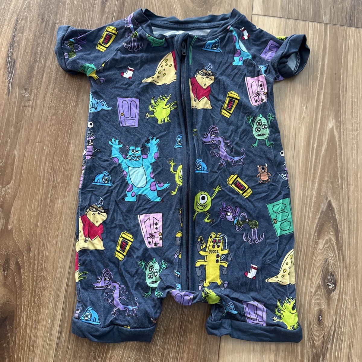 Little Sleepies OG Disney Bamboo Baby Clothes SZ 6-12M Monsters