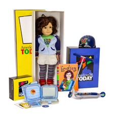 American Girl Today 2001 Lindsey Bergman Doll Book, Scooter, Computer and Box