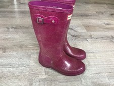Hunter Original Glitter Fin Waterproof Rain Boots Big Kids Style Girls 4 Youth