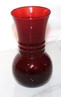 Vintage Anchor Hocking Royal Ruby glass vase 6.5" tall