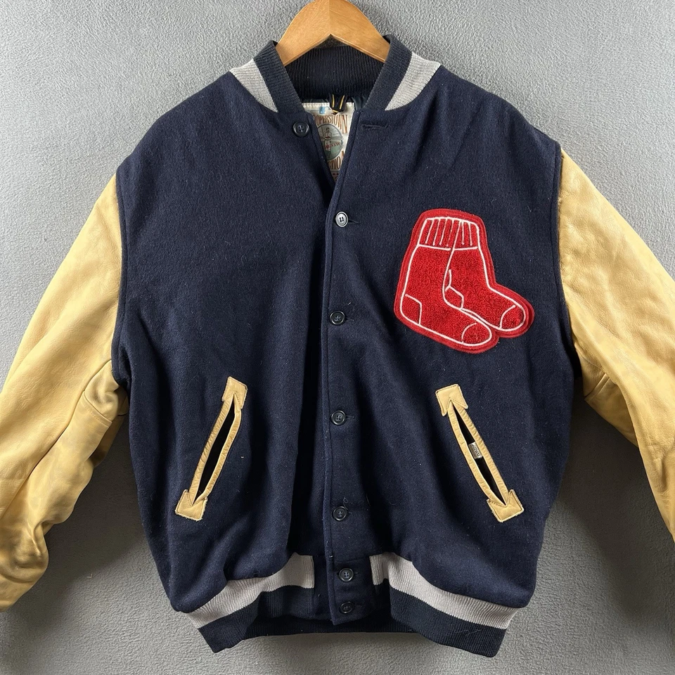 Chaqueta de Colección Boston Red Sox Para Hombres XL Abrigo Mitchell & Ness Lana Letterman 1941 Foto 4 de 4