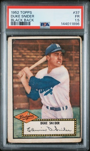 Duke Snider 1952 Topps Black back PSA 1.5 #37 Brooklyn Dodgers