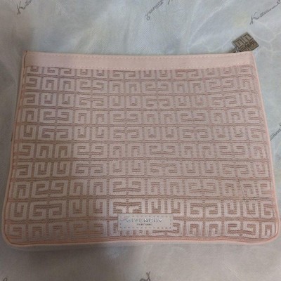 GIVENCHY PARFUMS novelty pink logo all over pattern pouch #f8e9c4